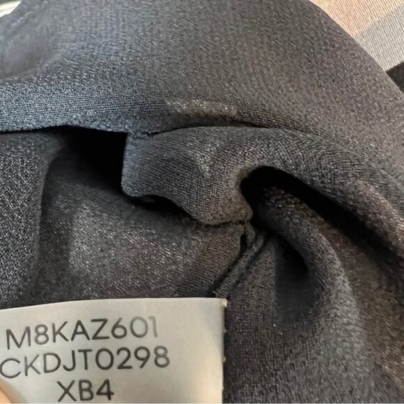 CALVIN KLEIN Geometric Dots Lined  layered long sleeve blouse relaxed fit - Picture 10 of 11